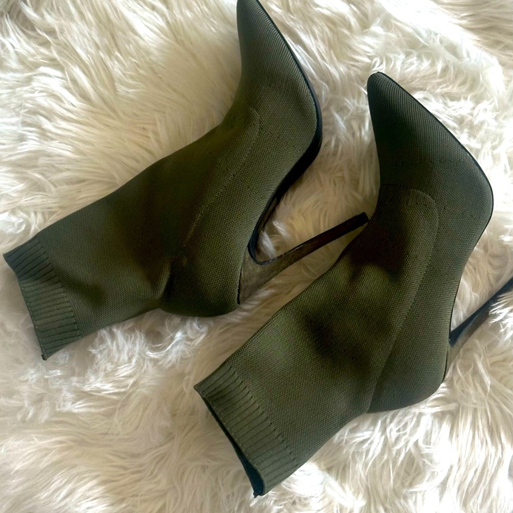 Olive sock booties 10.5